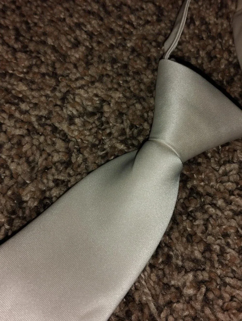 Jacob Alexander Men's Zipper Tie – Solid Champagne/Ivory Microfiber Boys New
